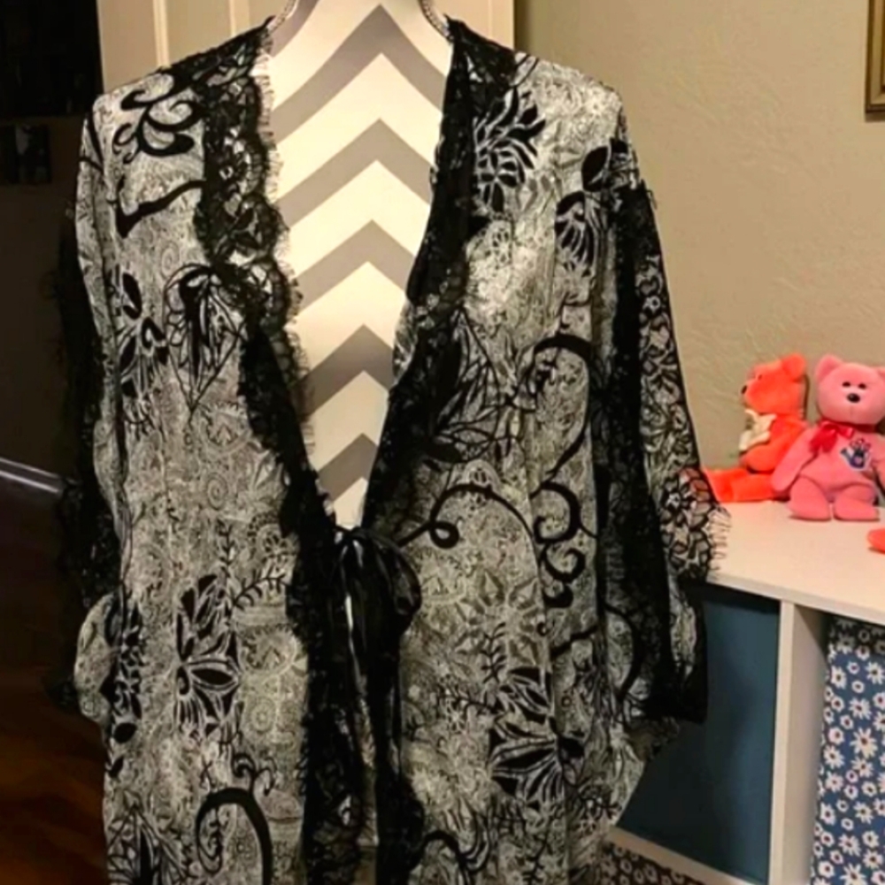 💓Dress Forum Black/White Kimono